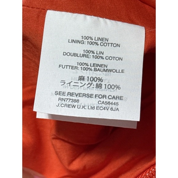 J. Crew Red Linen Skirt Size 0 Womens Mini A-Line Button Accent Career - Picture 3 of 8